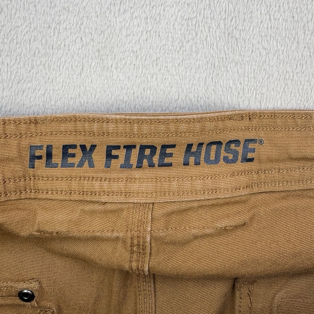 Duluth Pants Mens 38x31 Brown Flex Fire Hose Cargo Pockets Canvas Utility Work - Picture 7 of 15